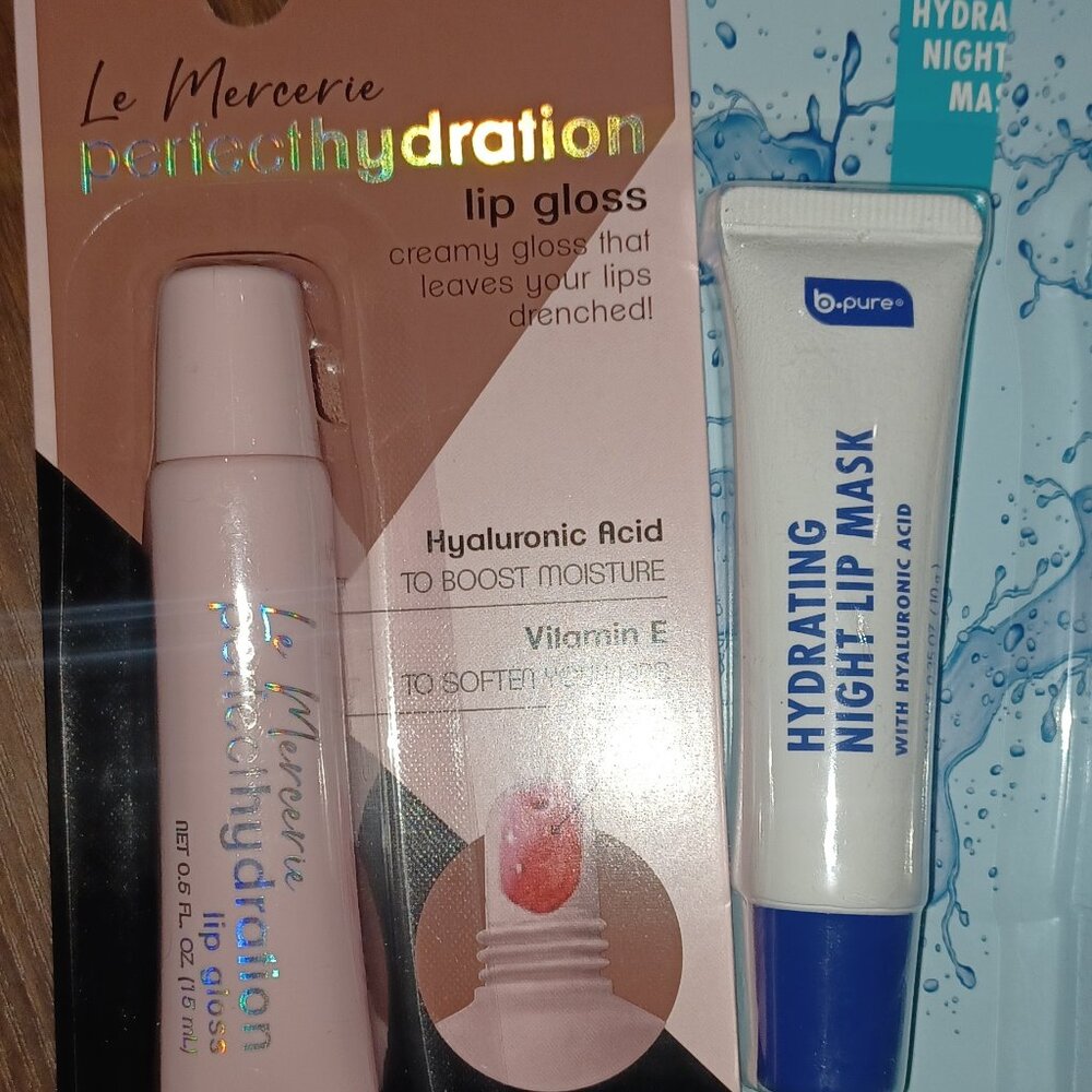 B*Pure Hydrating Night Lip Mask + Le Mercerie Hydration Lip Gloss
